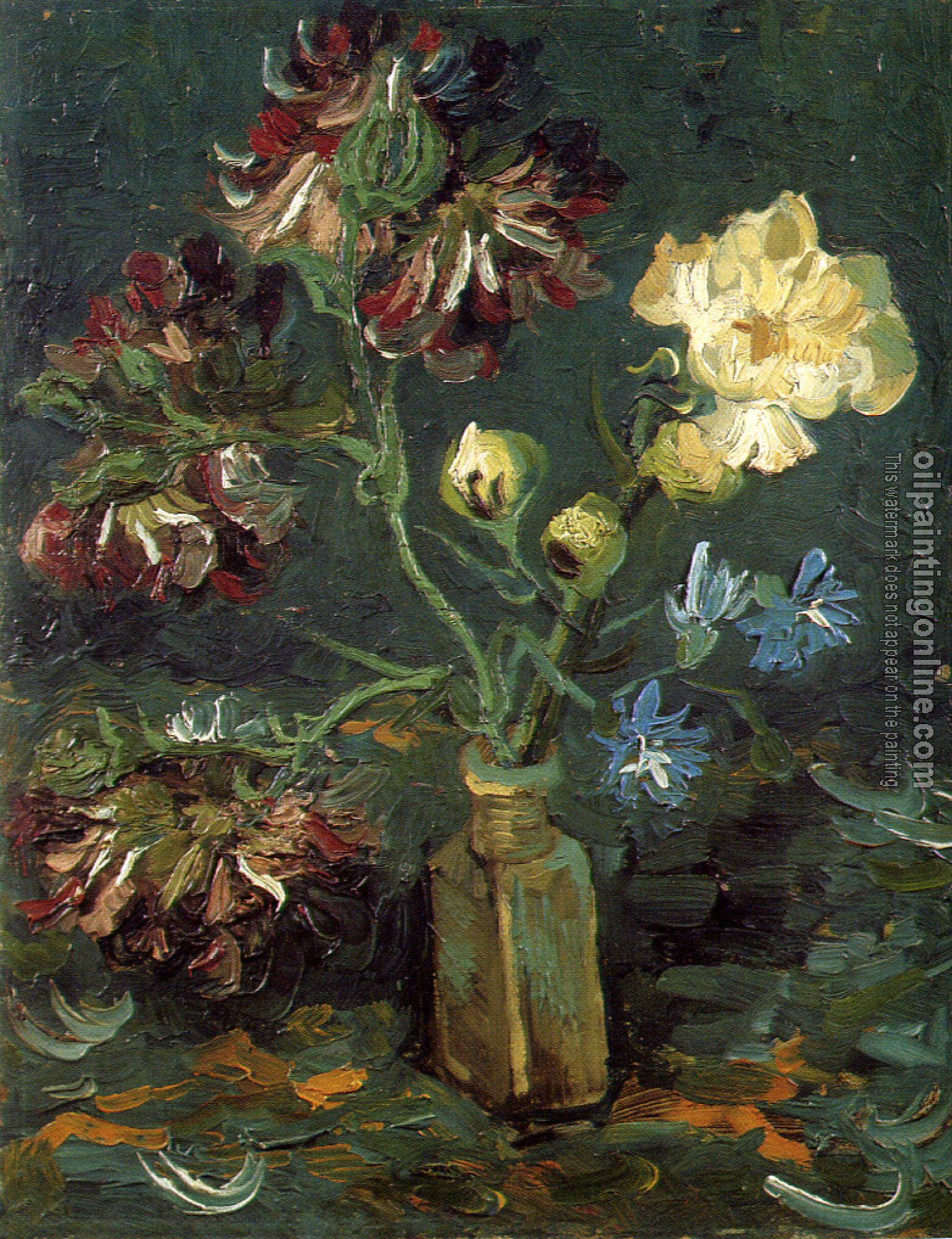 Gogh, Vincent van - Vase with Myosotis and Peonies